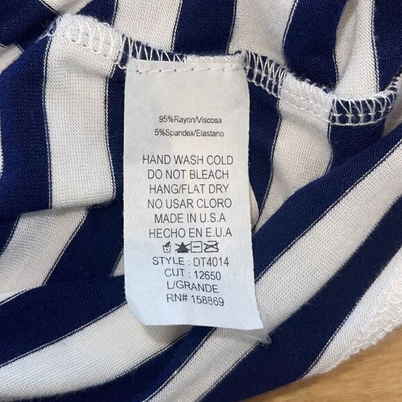 Promesa‎ Womens Young American Graphic Ringer Tee Blue White Large - Picture 5 of 7